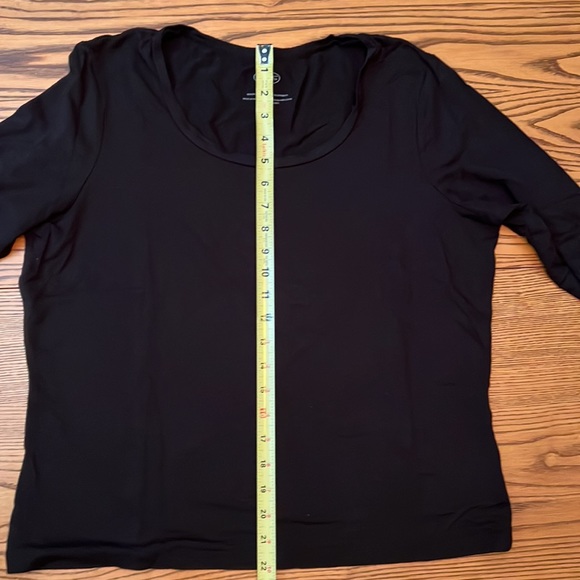 Talbots black silk/spandex/modal 3/4 sleeve length t shirt: lightly worn - Picture 5 of 7